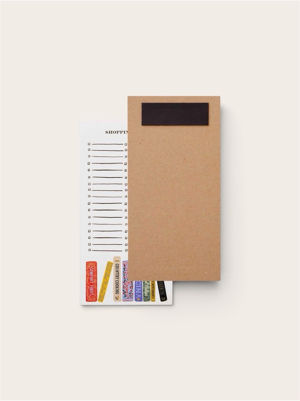 Rifle Paper Co. Brown Kraft Magnetic Shopping List Notepad